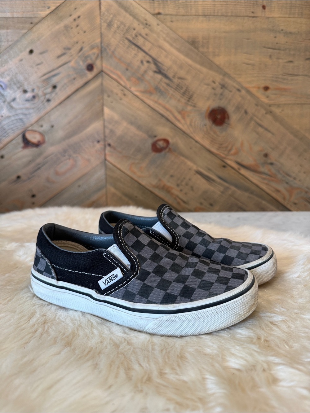 Vans Kids Slip-On Checkerboard Sneakers 13